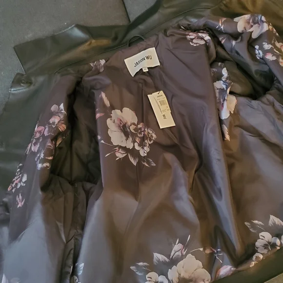 Jason Wu Black Faux Leather Button Jacket - Picture 6 of 8